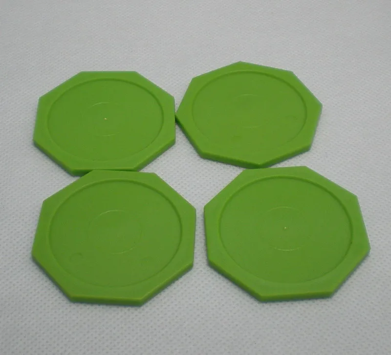 

Free shipping 4pcs/lot hexagon green Air hockey table pusher puck 63MM 2-1/2" GoalieS 6331