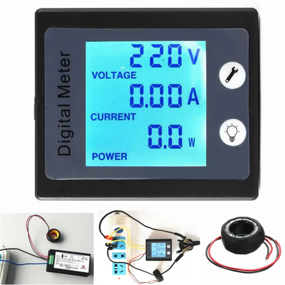 Ac80v-260v 100A цифровой Мощность счетчик энергии Напряжение тестер амперметр