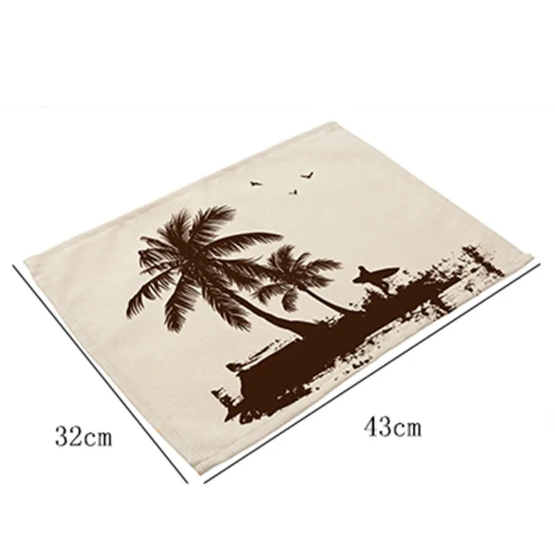 Модная хлопковая льняная салфетка 42*32 см с принтом карты мира для стола дома