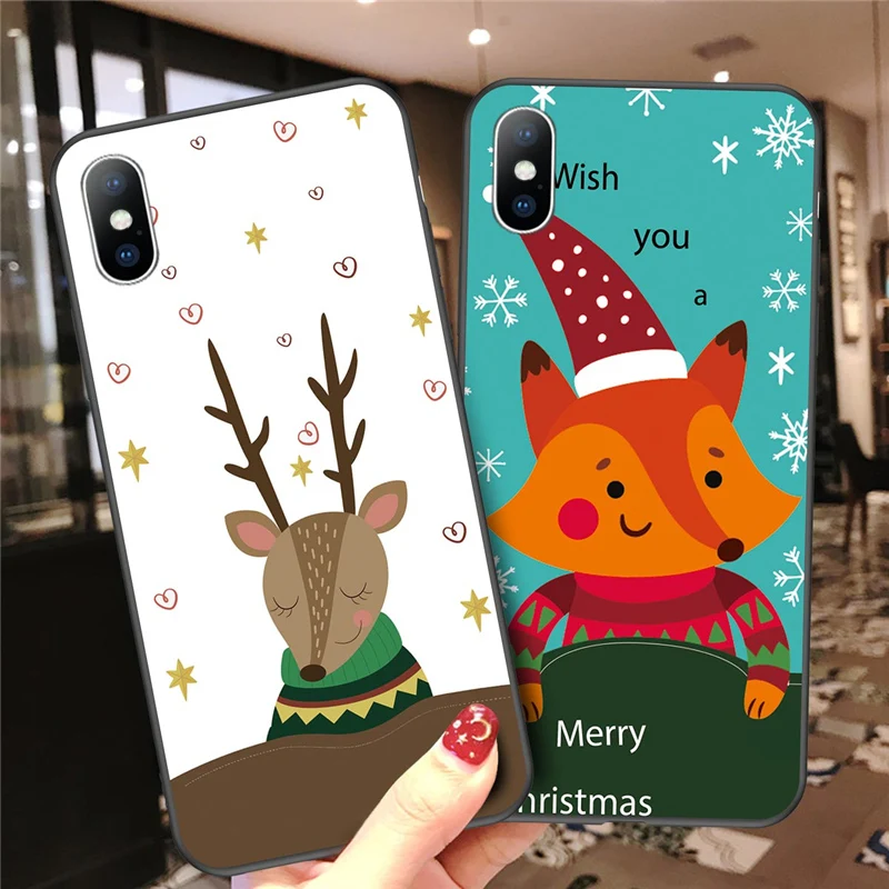 Lovebay чехол для телефона iPhone 11 5 6 6s 7 8 Plus X XR XS Max 11Pro мультяшный Олень Медведь мягкий