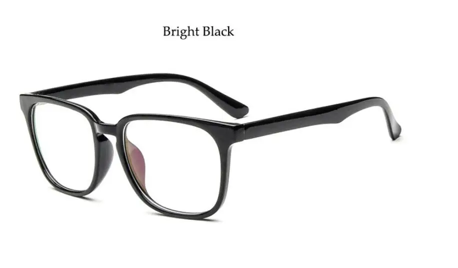 bright black Модная квадратная оправа для очков, женские Большие оптические очки, оправа, прозрачные ретро очки для близорукости, черные очки - Цвет оправы: bright black