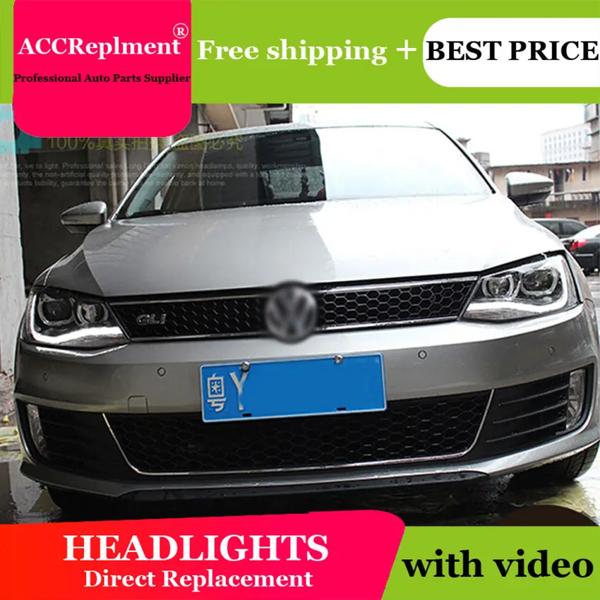 Автоматическое освещение Стиль налобный фонарь для VW Jetta MK6 светодиодные фары drl H7