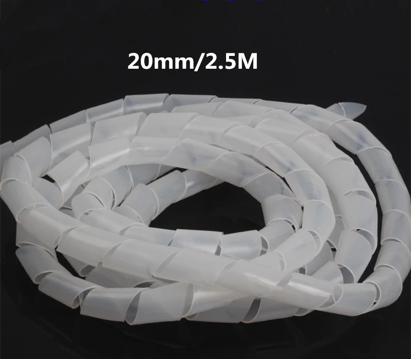 20mm(2.5m) Устройство для сматывания кабеля, черные ножки, органайзер из спирального провода, гибкая трубка, управляемый шнур для ПК, компьютера, дома, скрытый кабель 8-30 мм - Цвет: 20mm(2.5m)