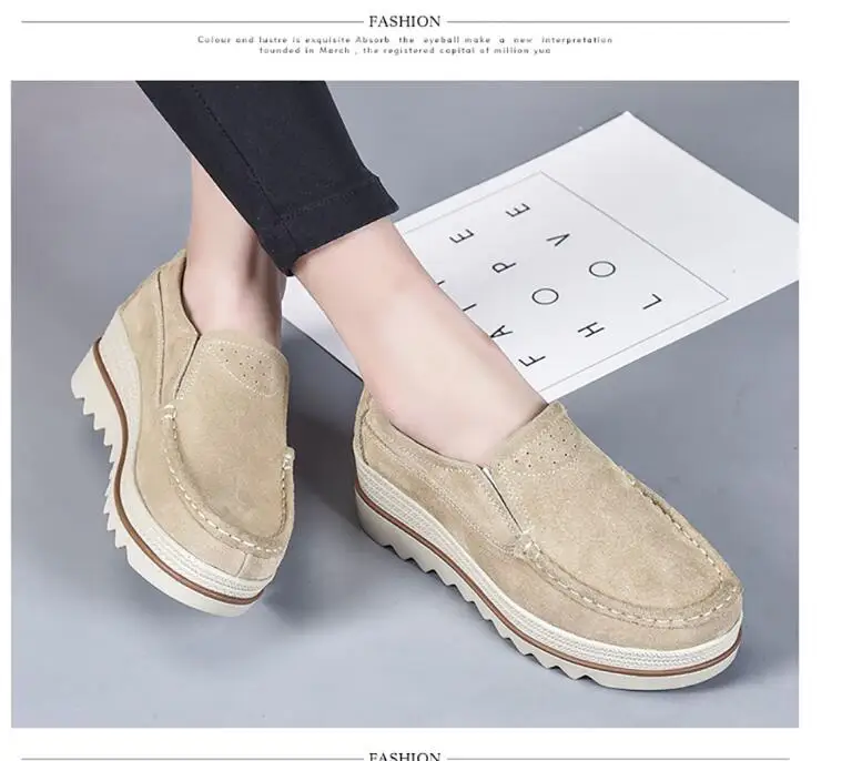 Plardin/Новинка; женские лоферы на плоской платформе; Замшевые слипоны; Moccains; женская весенняя обувь на плоской подошве; женские Сникеры на толстой подошве