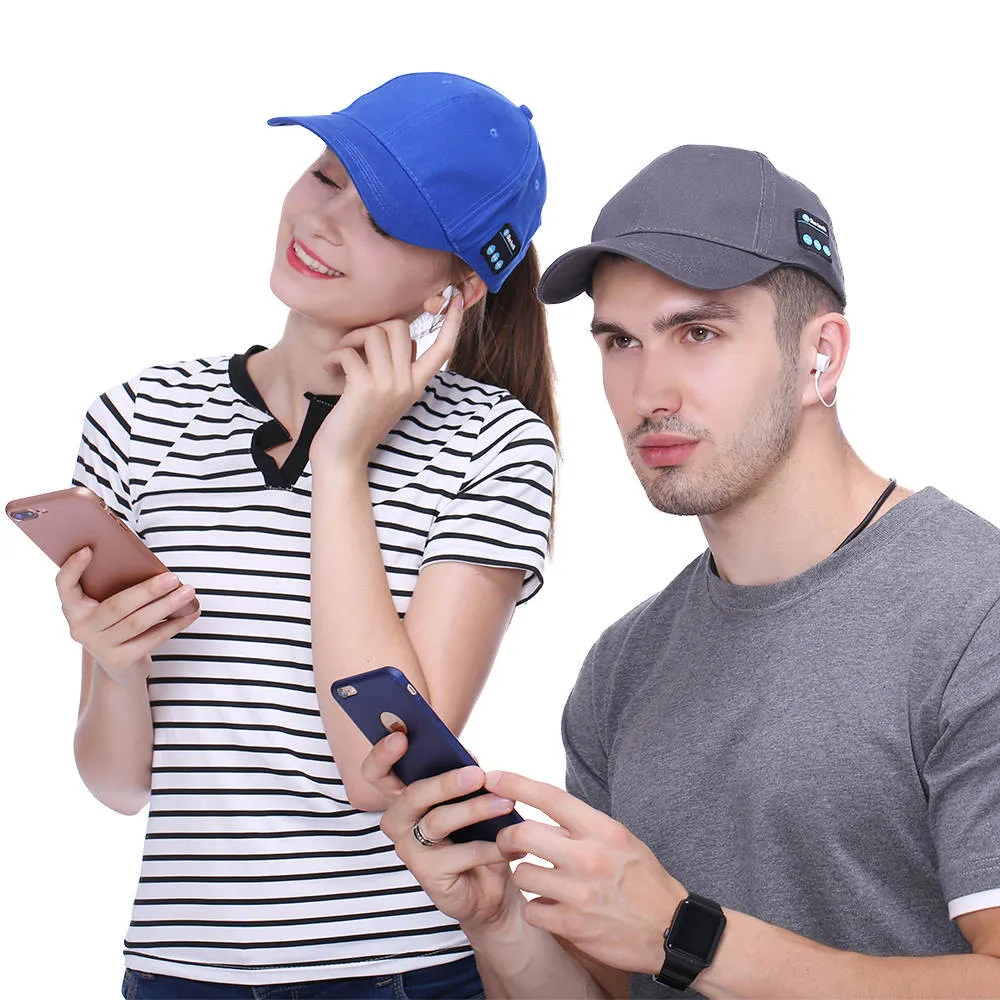 Модная повседневная мужская и женская Bluetooth шапка для спортивных занятий на свежем воздухе бейсболка звонки, музыка козырек сплошной цвет простая повседневная шапка