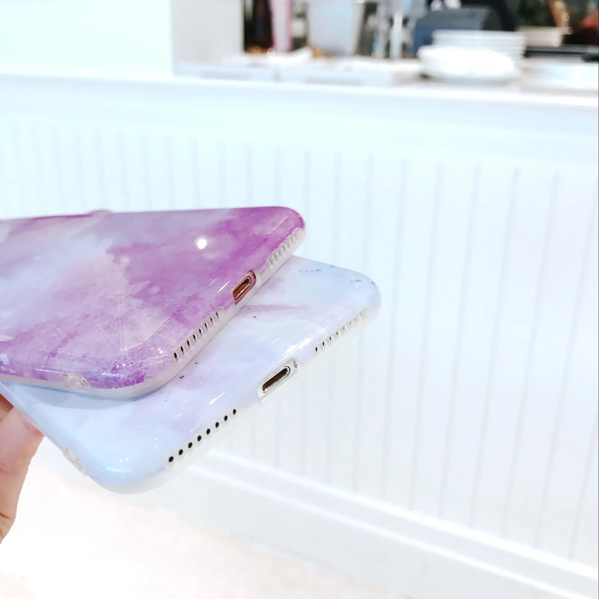 CRIAR HOUSE Cases For Apple iPhone X 6 6s 7 8 Plus 10 Watercolor Marble Rainbow Printing Soft Silicone TPU Back Case Cover |