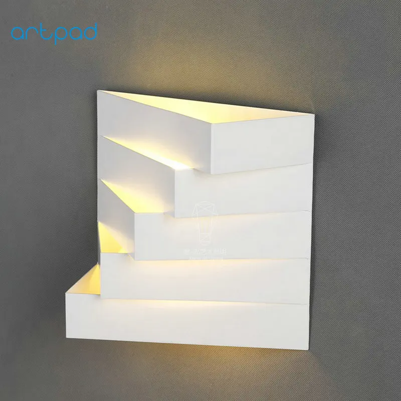 Artpad Nordic 3D White Modern Iron Wall Light E27 Base Showroom Bedroom Living Room Balcony Stairway Lamps Lighting | Освещение