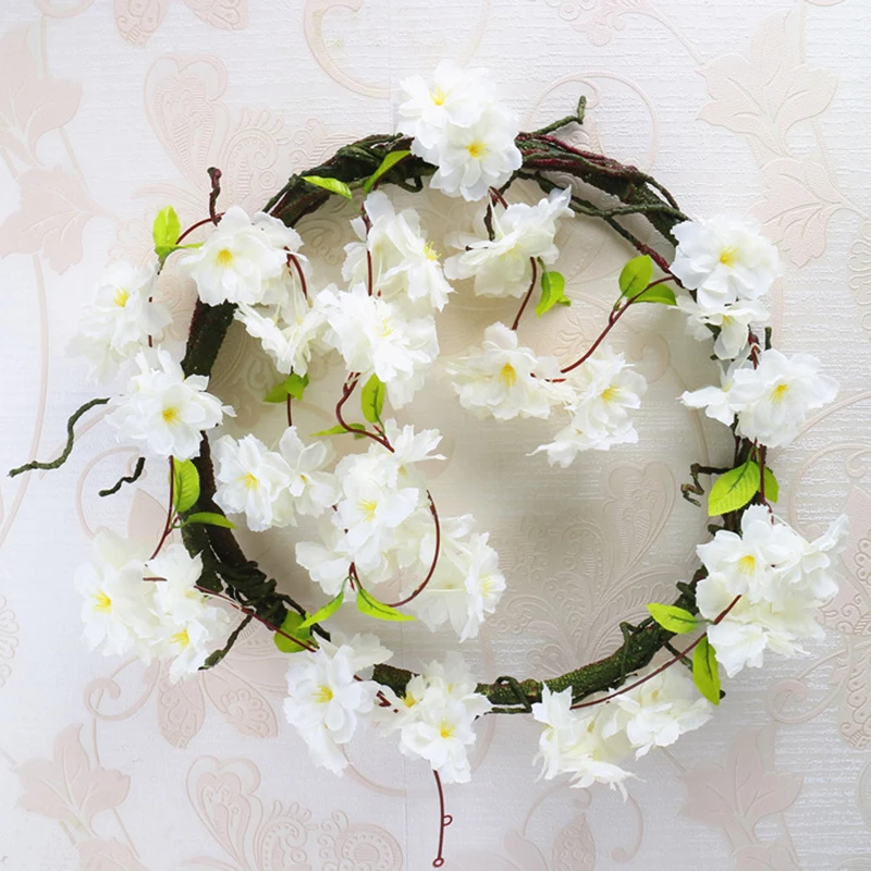 200 см искусственные цветы вишни ротанга Sakura свадебная АРКА Декор лоза вечерние