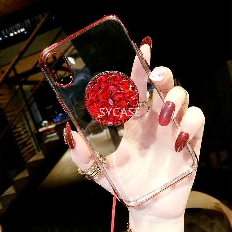 SYCASE Алмазный кронштейн прозрачный ТПУ для телефона с покрытием чехол Huawei NOVA 2 2i S 3