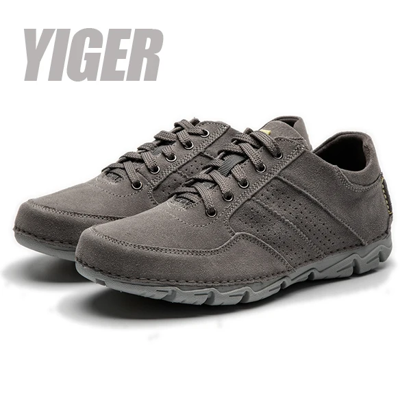 Gary casual shoes YIGER/Новая мужская повседневная обувь мужская обувь для отдыха из натуральной кожи и замши, износостойкая, нескользящая, на шнуровке, большие размеры 0313 - Цвет: Gary casual shoes