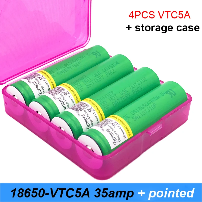 Turmera оригинальный 18650 vtc5a 35 ампер для электронной сигареты rx200 flshlight с заостренными