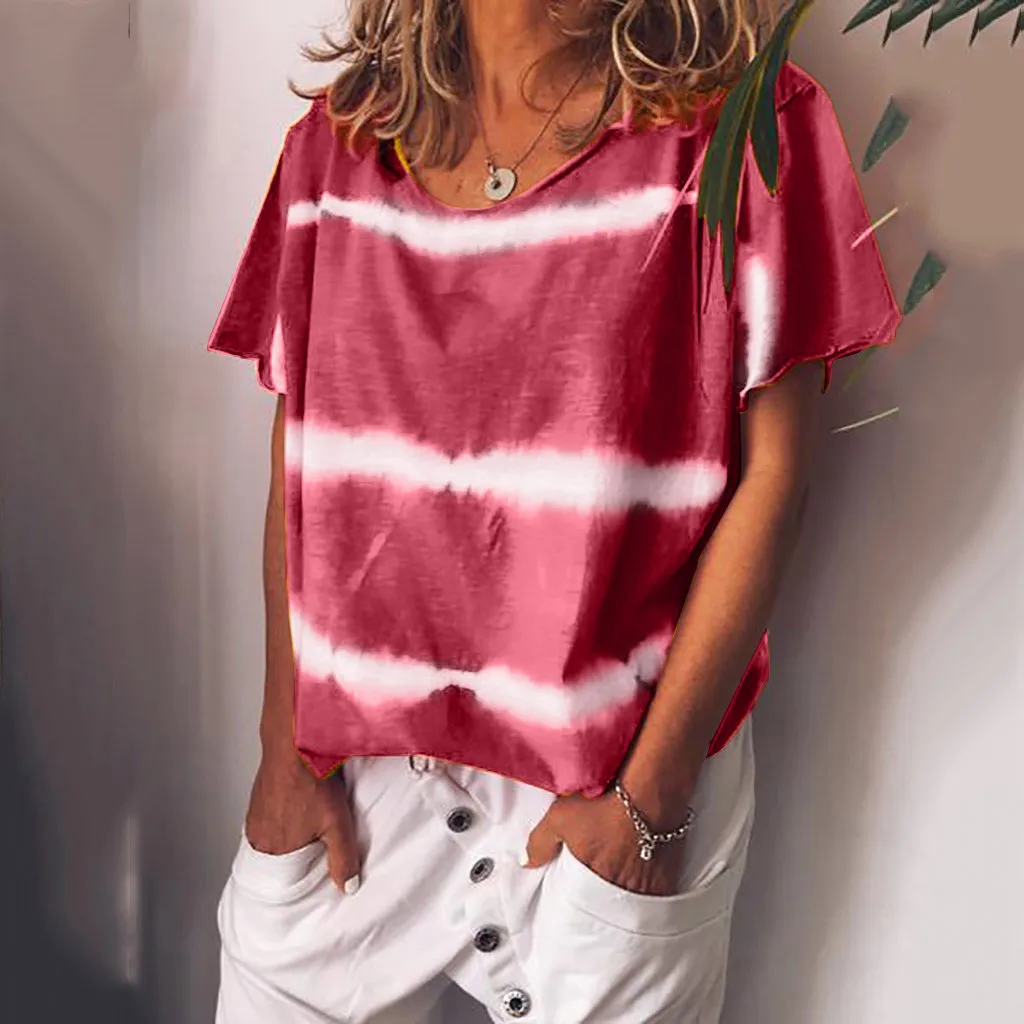Для женщин с О образным вырезом рубашка блузка топы плюс Размеры и принтом губами