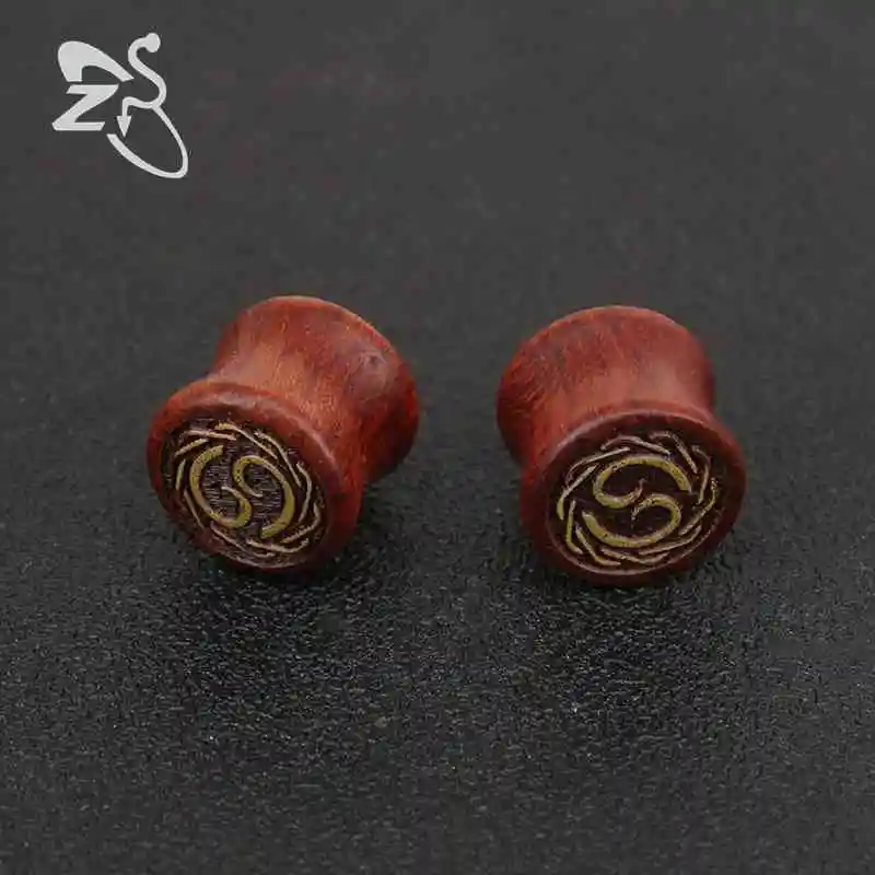 ZS деревянный тоннель для ушей, 12 созвездий, вилка и тоннель, ювелирные изделия, пирсинг, расширитель, ореха, расширитель, трендовые ушные канавки, якорные расширители