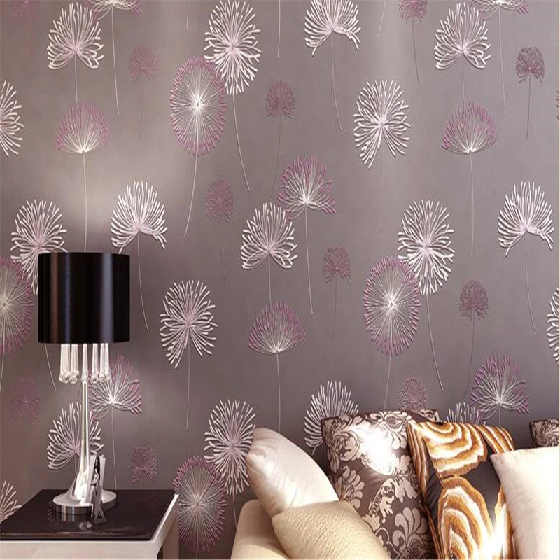 

beibehang wallpaper for living room 3d wallpaper Simple pink dandelion 3d wallpaper bedroom living room full wallpaper wall 3 d