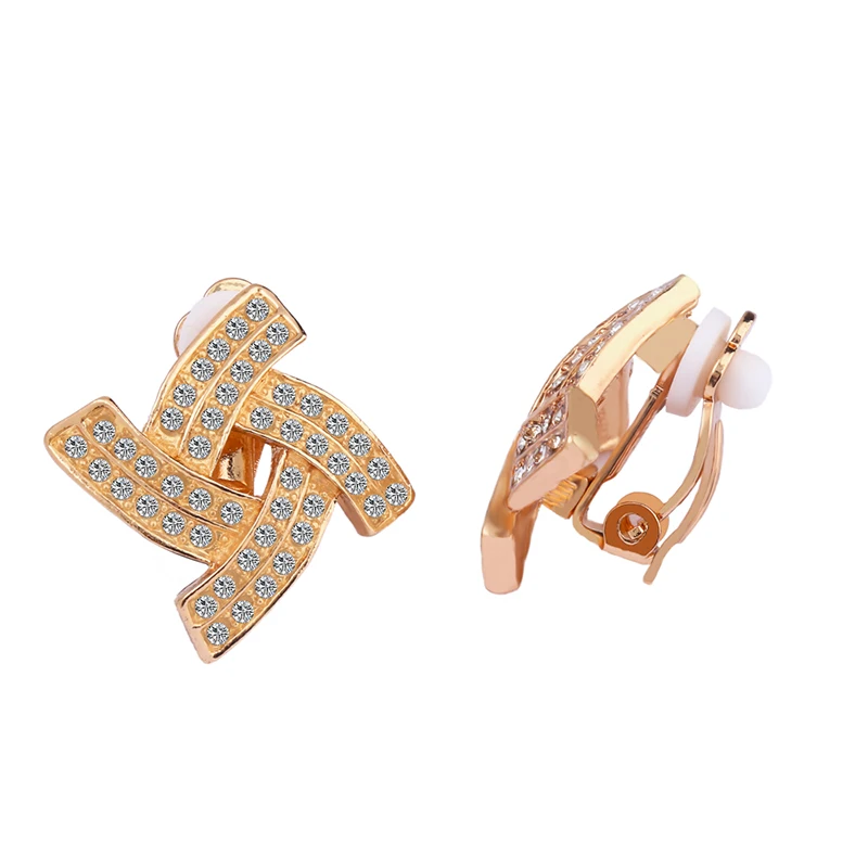 Новые модные хрустальные серьги клипсы в виде ветряной мельницы не нужно