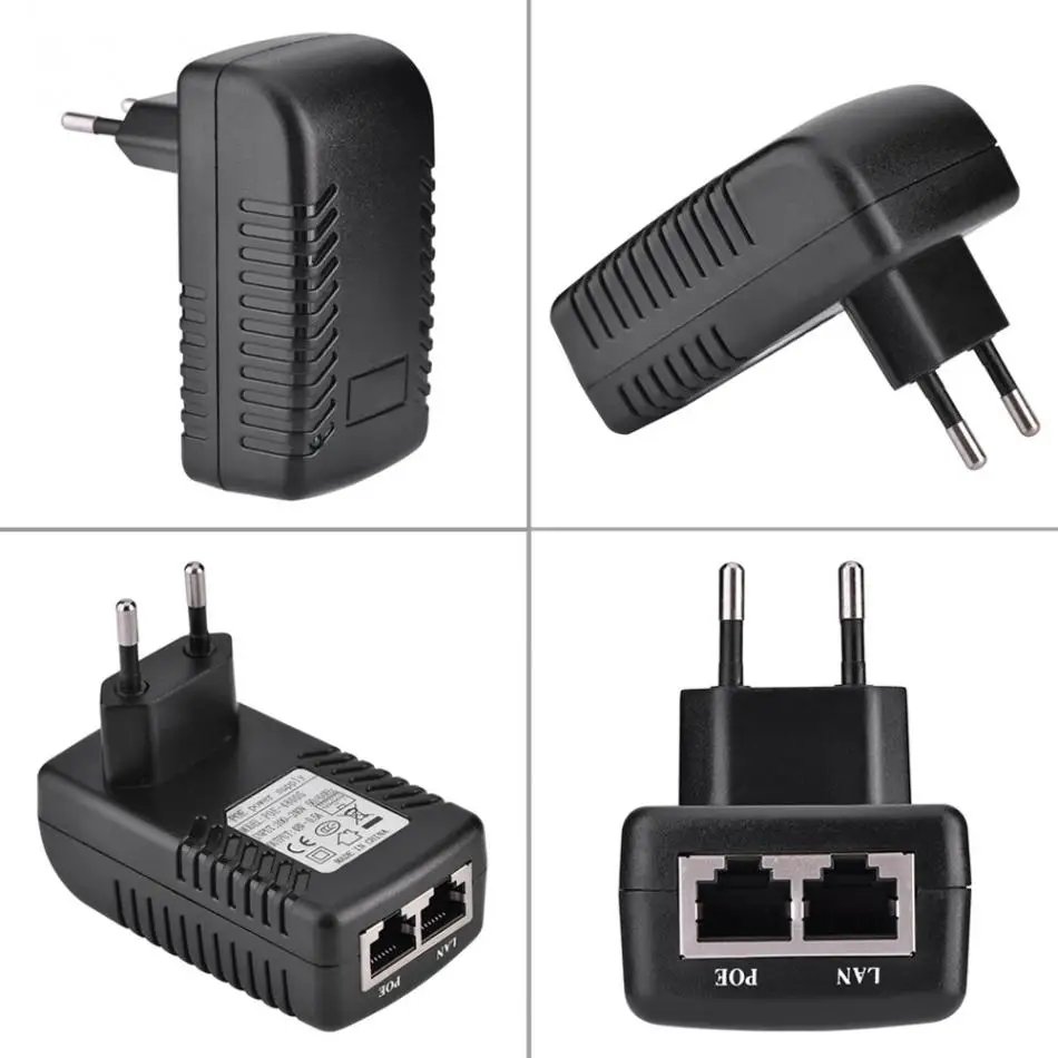 48 В адаптер питания 0 5 А настенный POE инжектор Ethernet Блок для IP телефона вилка