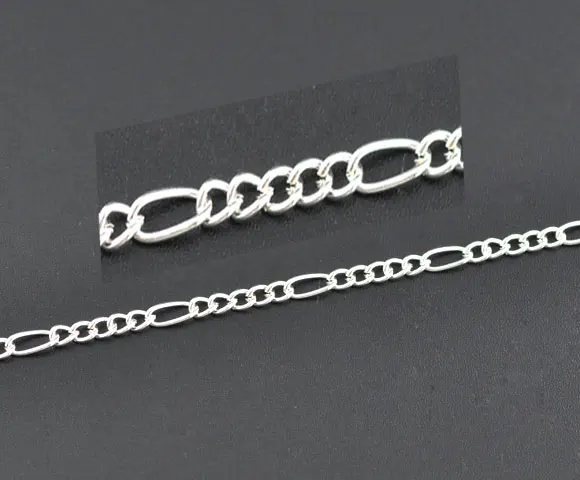 DoreenBeads сплав Серебристые цепи 7 5 мм x 3 (2/8 &quotx 1/8&quot) 4 2 (1/8 1 м Горячее предложение|colored
