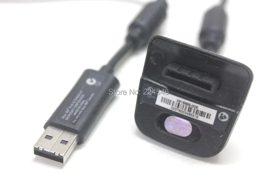 Подлинный беспроводной контроллер USB зарядный комплект кабель для XBOX 360 Play черный