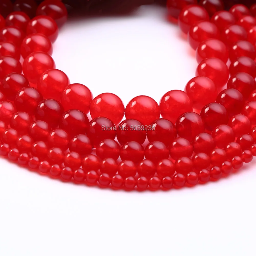 Красные нефриты халцедон оптом круглые свободные бусины из натурального камня
