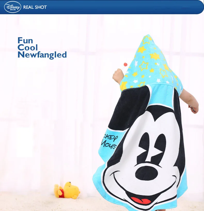 Disney Микки и Минни Маус Ванна Полотенца Дети с капюшоном хлопка плащ ребенок дети мальчик девочка мультфильм пляжное полотенце для купания Toalha детский халат