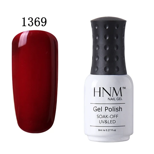 1369 Maroon HNM, 8 мл, чистый цвет, УФ-гель для ногтей, не впитывается, сделай сам, стойкий лак, грунтовка, тиснение, гибридный лак, гель для ногтей, эмалированная живопись - Цвет: 1369 Maroon