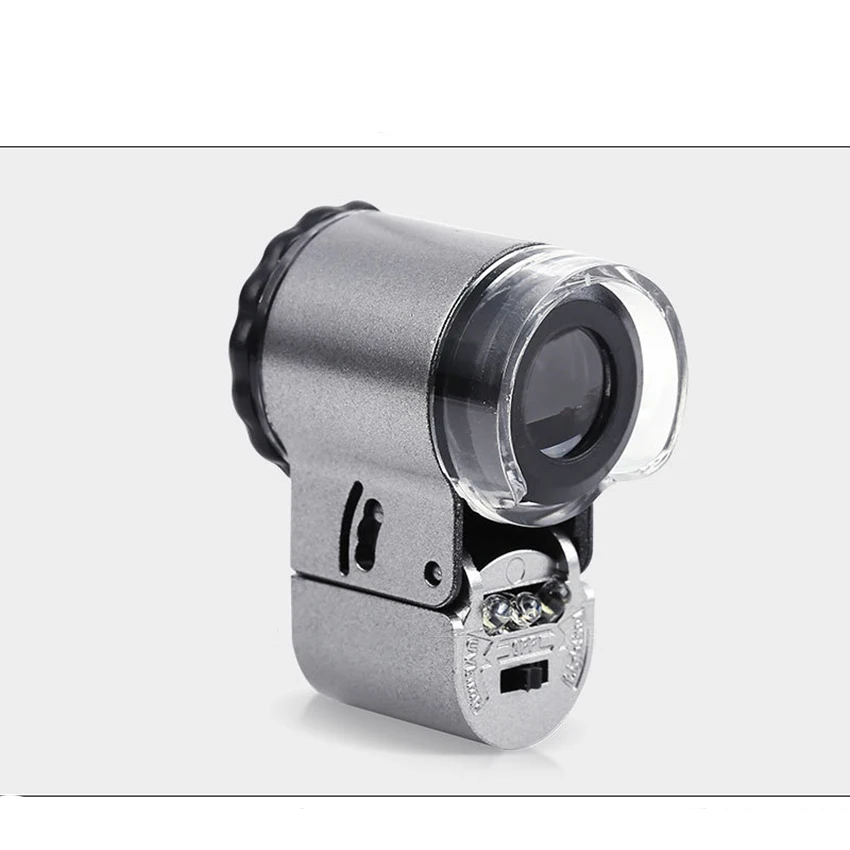 

Portable Adjustable Magnifier Loupe 50X Microscope Magnifying Glass With LED Light For Jewelry Diamond Currency Detector