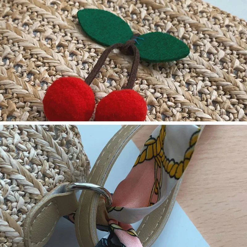 Женская Ретро Милая соломенная мессенджер летняя пляжная плетеная Сумка из