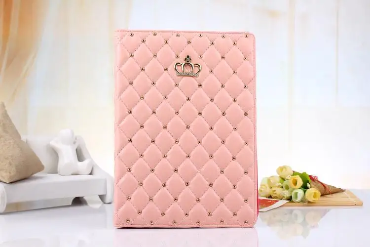 2017 смарт чехол для iPad234 9 7 &quotМодный из искусственной кожи в стиле короны и сетки +
