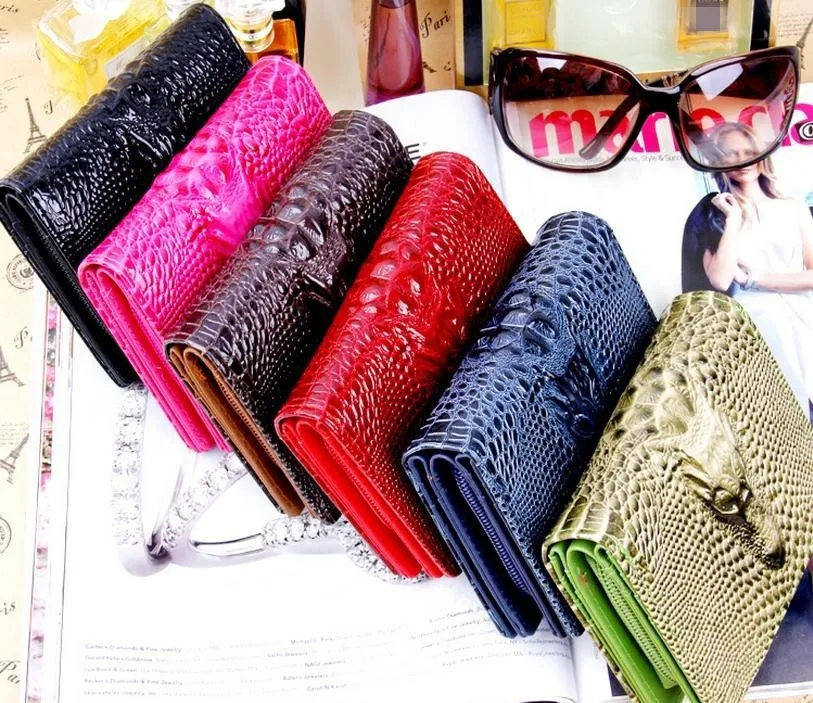 Известный Бренд Крокодил Роскошные Кошельки 2017 женщин классический винтаж кожа