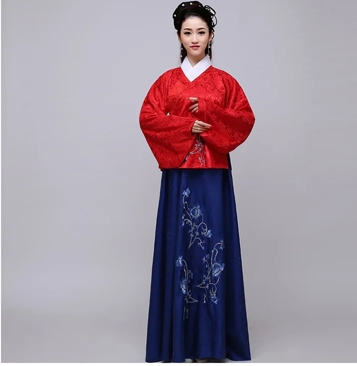 

2017 Chinese Ancient Costume Tang Suit Hanfu Guzheng Performance Wear Costume Costumes Fairies and Clothes Asia Free Shipping