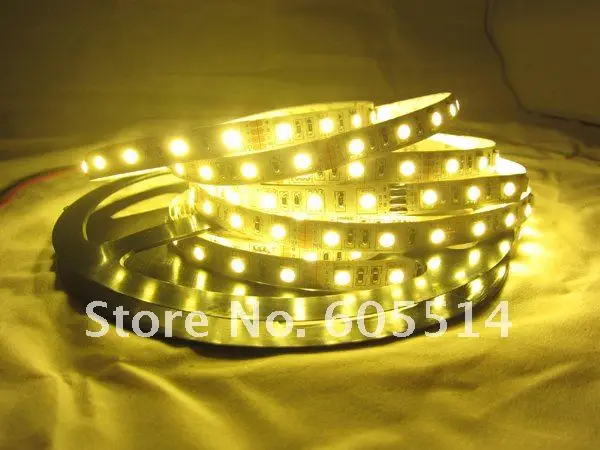 [Seven Neon] 155 метров 60leds/M 5050 IP20/IP67 2500K Золотая желтая полоса + 10 шт 12В 20A адаптер питания