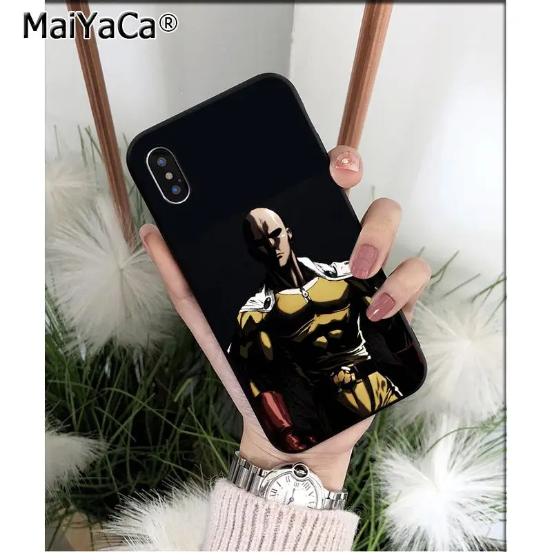 MaiYaCa ONE PUNCH MAN Saitama аниме Силиконовый ТПУ мягкий черный чехол для телефона для iPhone 6S 6plus 7plus 8 8Plus X Xs MAX 5 5S XR