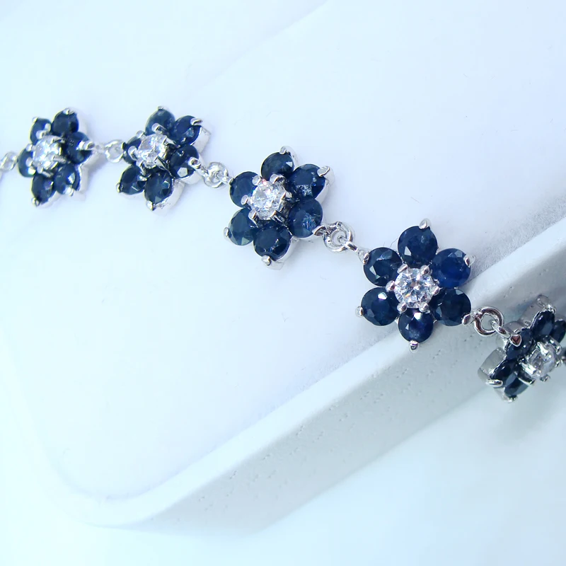 Женский браслет из серебра 925 пробы с сапфирами|bracelet designer|bracelet fashionbracelet lady |