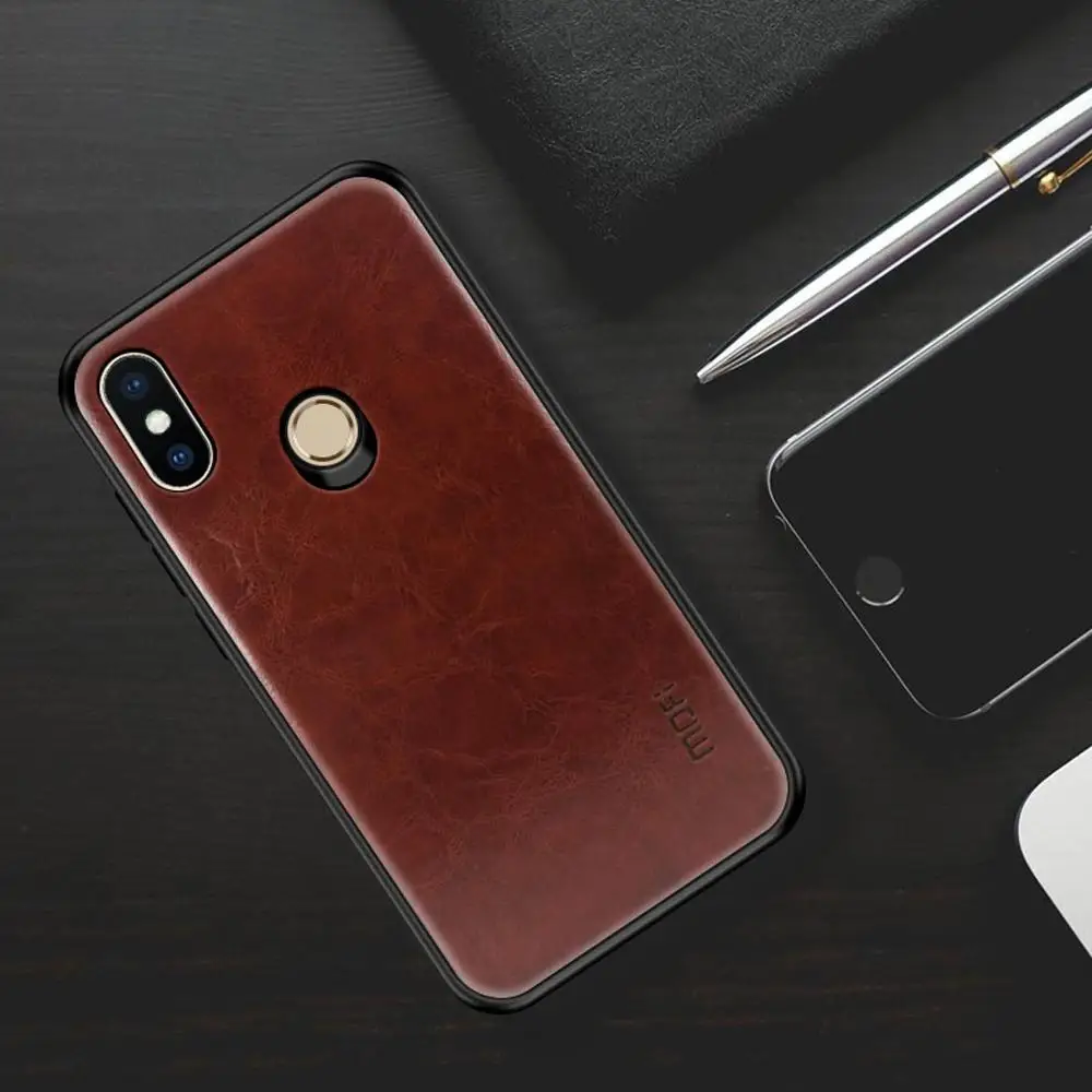 Dark Brown MOFI противоударный PU паста PC чехол для телефона для Xiaomi mi Mix 2S красный mi Note 4X mi 5X 5A 8 6 Pro 5 Pocophone F1 задняя крышка смартфона - Цвет: Dark Brown