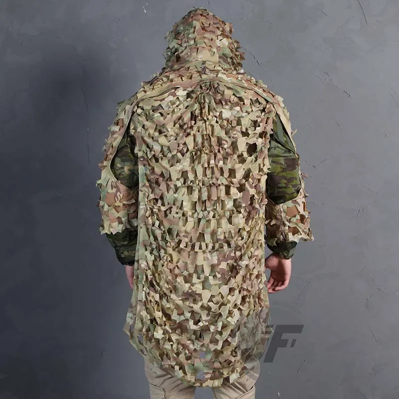 Emerson Тактический легкий штурмовой Ghillie костюм легкий дышащий капюшон накидка Маскировка Охота штурмовой Снайпер