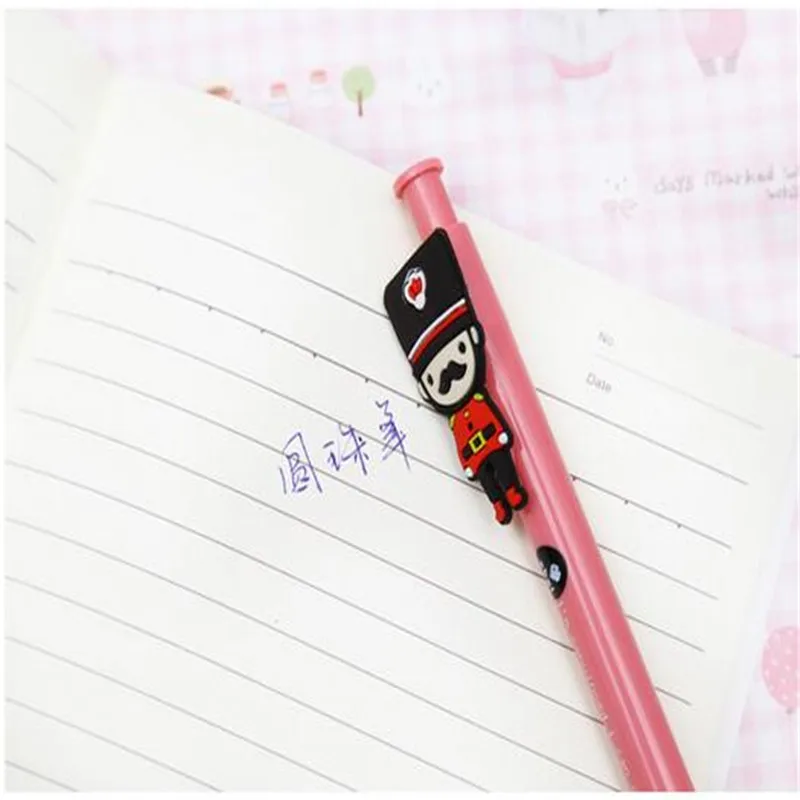SHUE SHONE 5PCS /LOTS ute press ballpoint pens British soldier pen soft cartoon 0.5 blue core writing suppli | Канцтовары для офиса