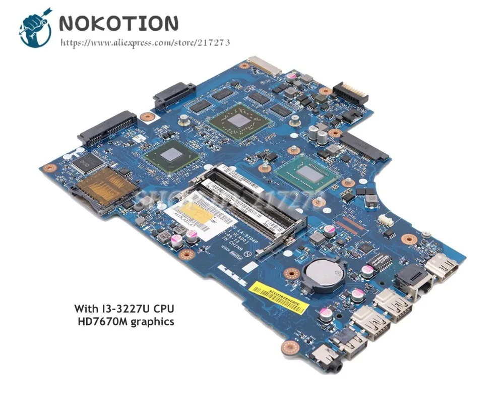 NOKOTION CN 00P6TK VAW00 LA 9104P для Dell Inspiron 15 3521 материнская плата ноутбука HD7670M SR0XF I3 3227U