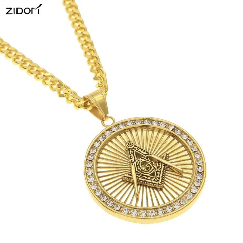 Для мужчин цвета: золотистый Серебристый Нержавеющая сталь круглый кулон с