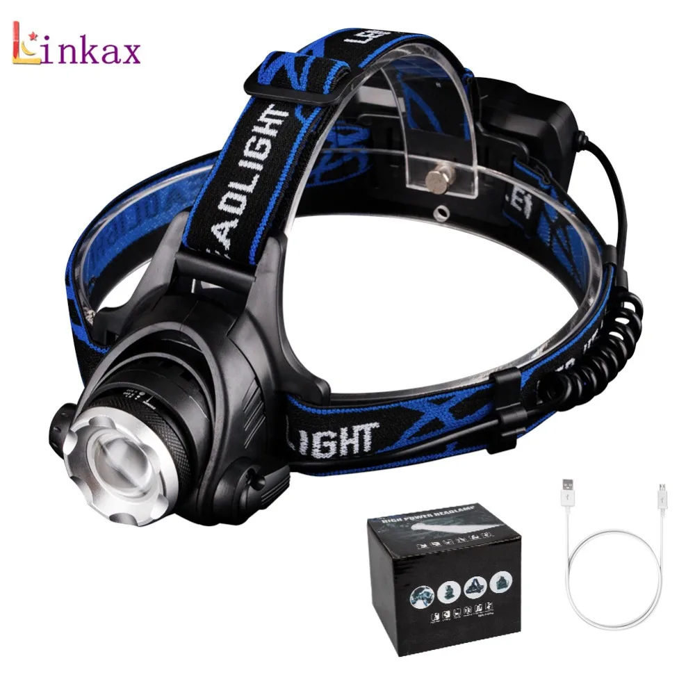 Светодиодный налобный фонарь XML L2 5000LM T6 с аккумулятором 18650|led headlamp|head lampt6 headlight |