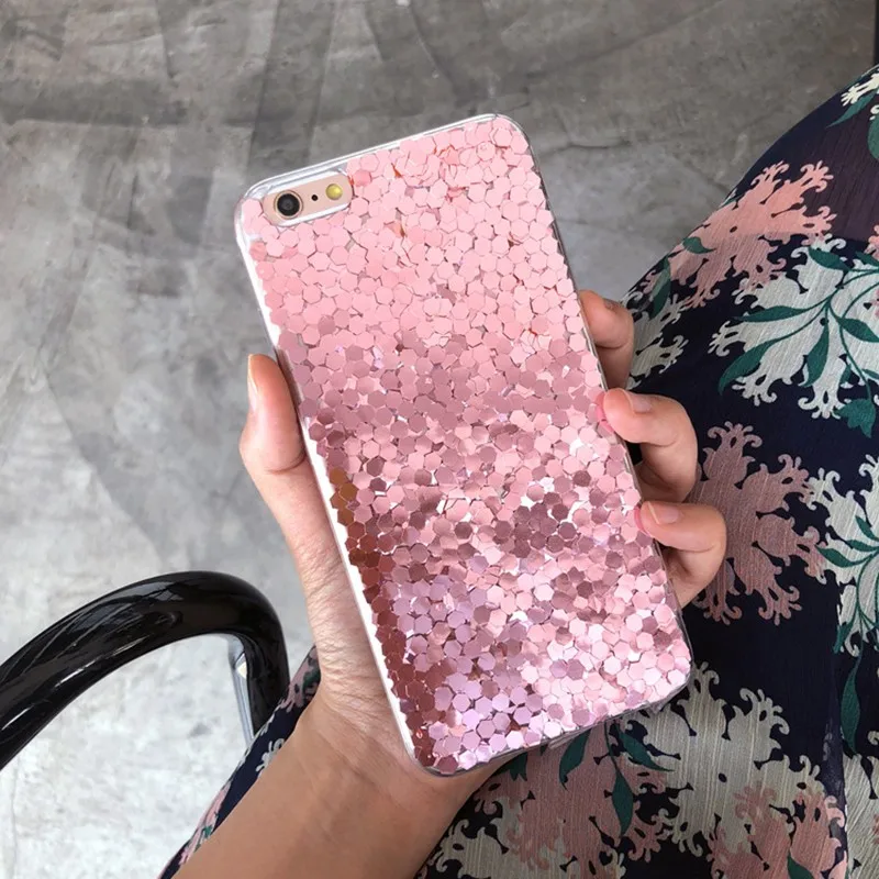 Для iPhone 7 8 Plus 6s Блестящий розовый блестящий чехол для телефона X XS 6 Глянцевый