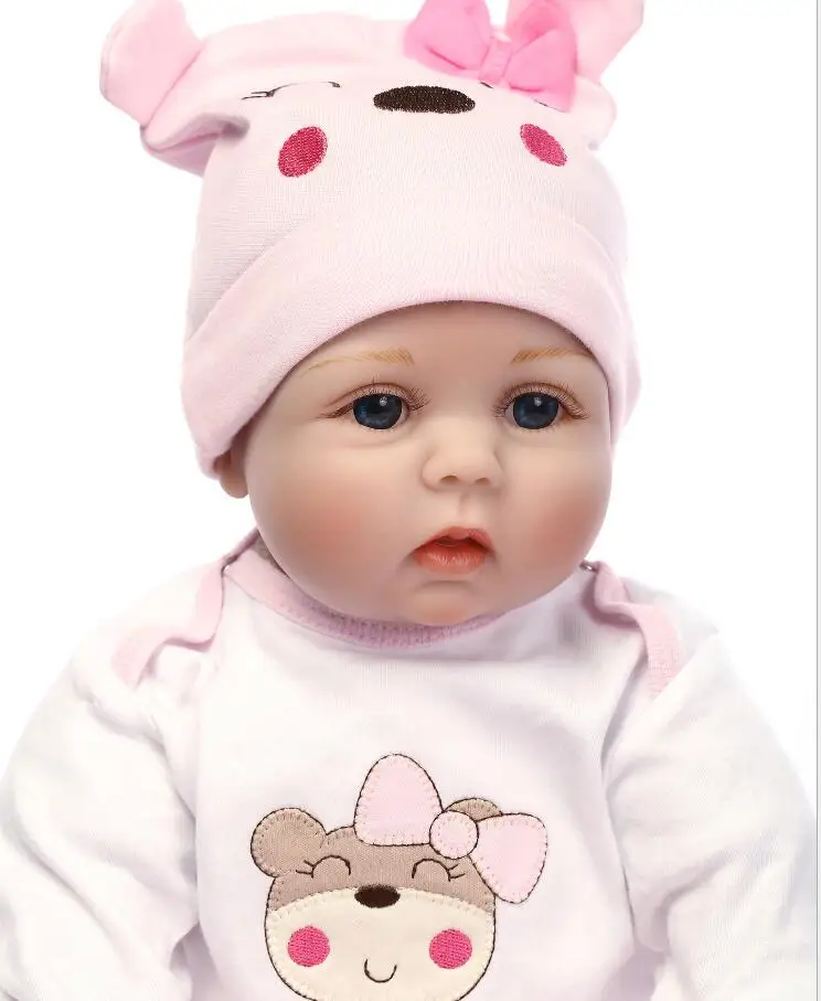 NPKDOLL 55 см Акриловая Кукла реборн глаза ткань тело реборн кукла как настоящая девочка menina de surprice кукла с открытыми руками