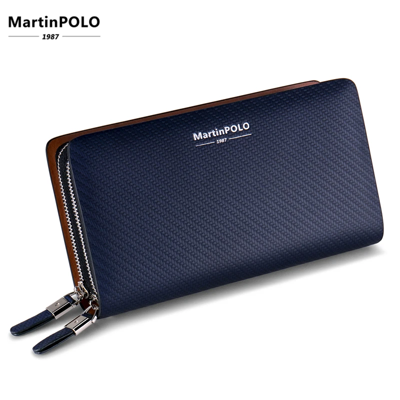MartinPOLO, Мужской Длинный кошелек, мужской кошелек из коровьей кожи, деловой кошелек на молнии, длинный секционный мужской клатч, большой кошелек, сумочка для телефона, MP2001