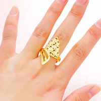 gold shiny sand phoenix open ring female new pure copper plated 24k gold ring for women wedding rings party finger opening rings