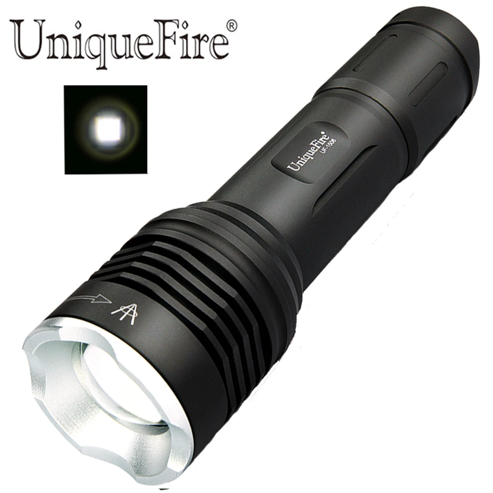 

UniqueFire UF-1506 Rechargeable XM-L2 Flashlight Led Torch 1500 Lumens Tempered Glass Lens Black (1*18650)