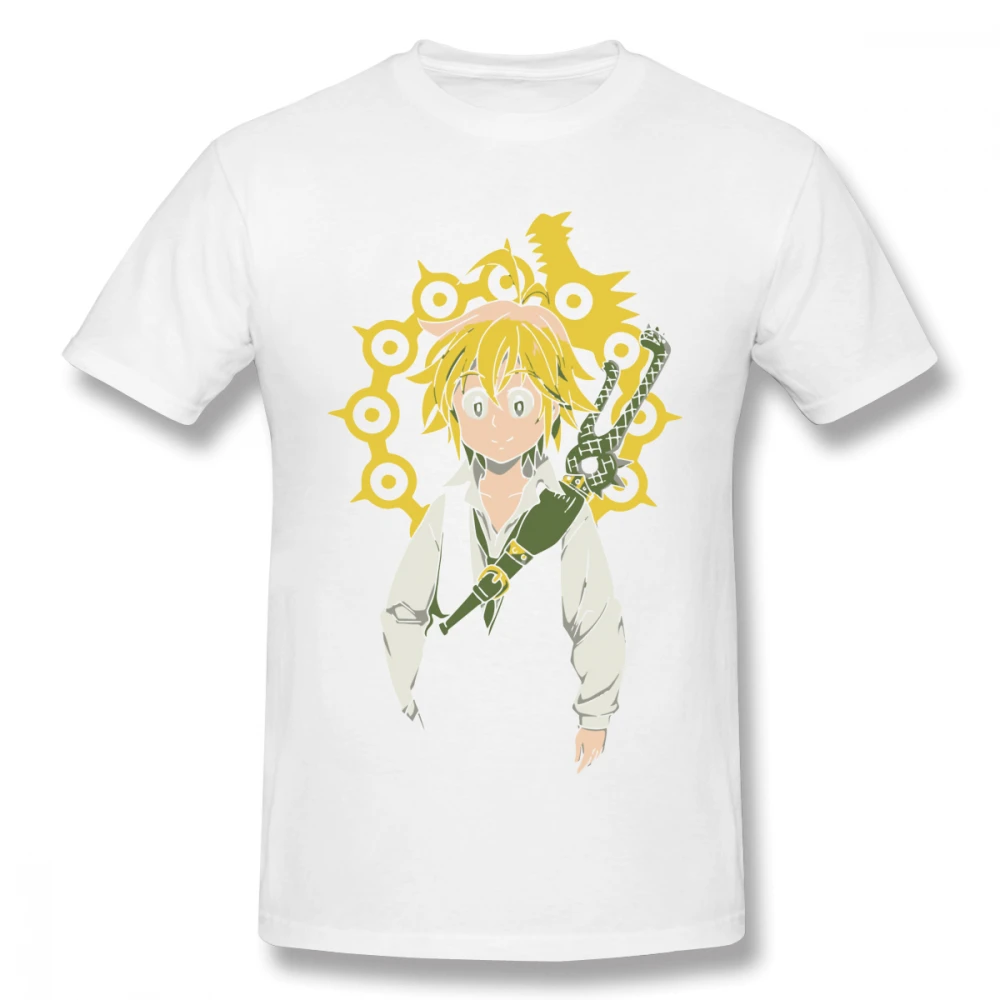 Мужская футболка Meliodas The Seven Deadly Sins, хлопковая футболка, топ японского аниме, модный дизайн, Новое поступление, с короткими рукавами - Цвет: Белый