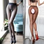 Матовые 15D бархатные пикантные колготки с открытой промежностью Прозрачные шелковые чулки нижнее белье Ультратонкие нейлоновые колготки