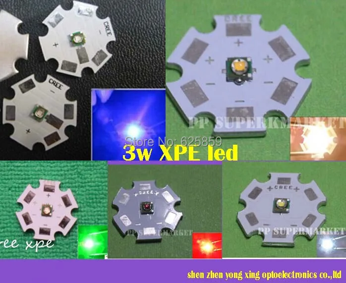 Фото 10 шт. X Cree XPE XP-E R3 3W LED нейтральный белый холодный красный зеленый синий Королевский 10 шт. X Cree XPE XP-E R3 3W LED нейтральный белый холодный красный зеленый синий Королевский