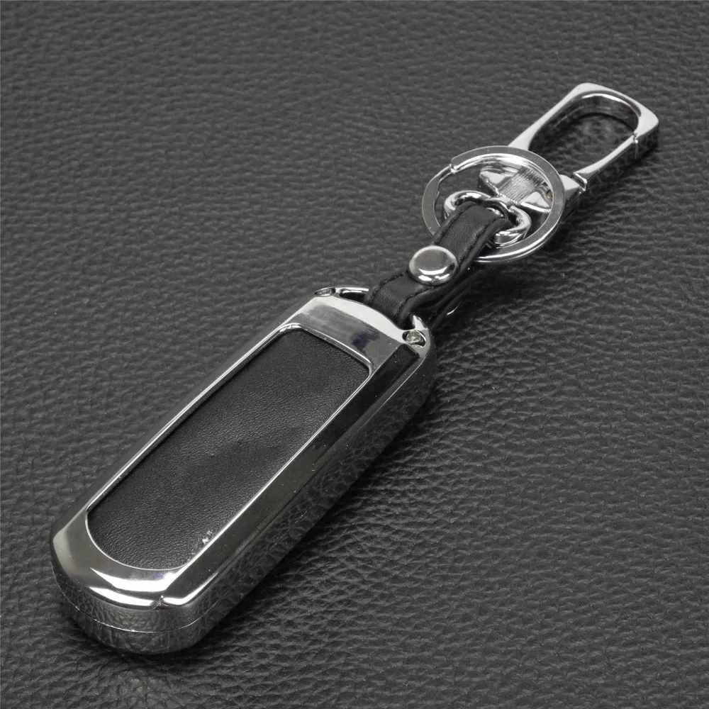 

jingyuqin Remote 2 Buttons Zinc Alloy+Leather keychain Cover For Mazda 2 / 3/ 5/ 6 CX-3 CX-4 CX-5 CX-7 CX-9 Atenza Axela MX5