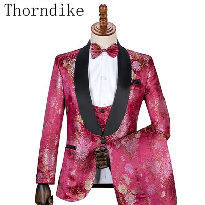 same as picture Thorndike красный жаккард Свадебный Мужской Костюм Под заказ костюмы для мужчин s костюм для жениха смокинг элегантный деловой повседневный костюм наборы - Цвет: same as picture