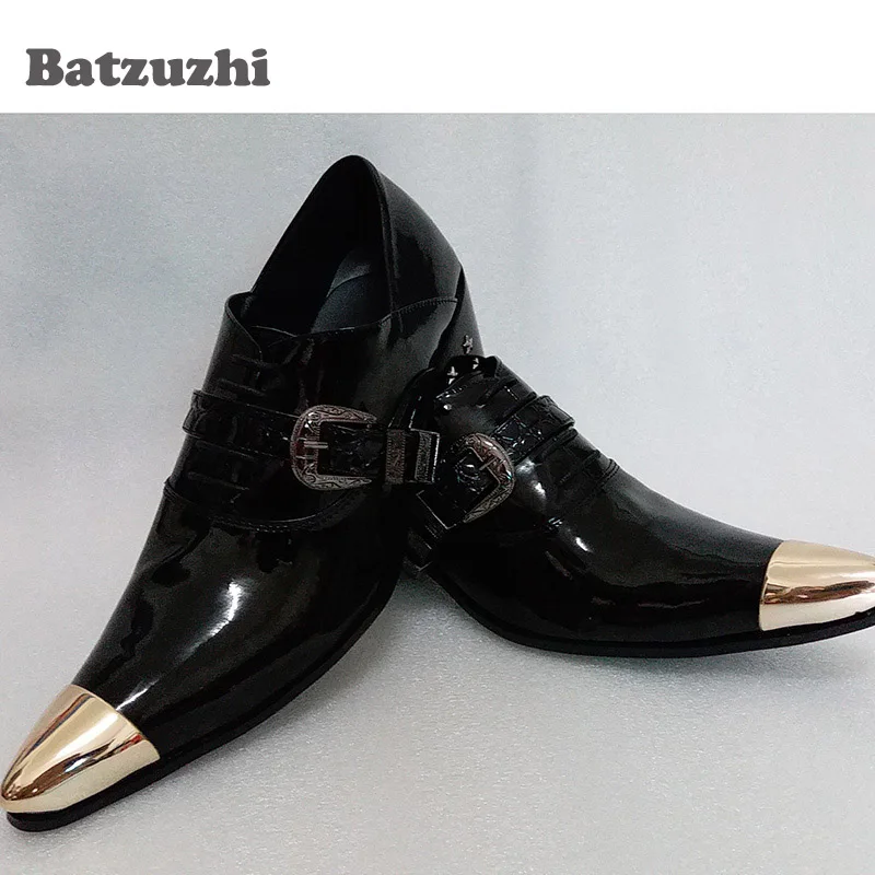 Batzuzhi 2018 Роскошные элегантные деловые кожаные туфли для мужчин с острым носком